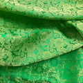 Green Chrysanthemum Mulberry Silk Fabric by the Yard – Vietnam