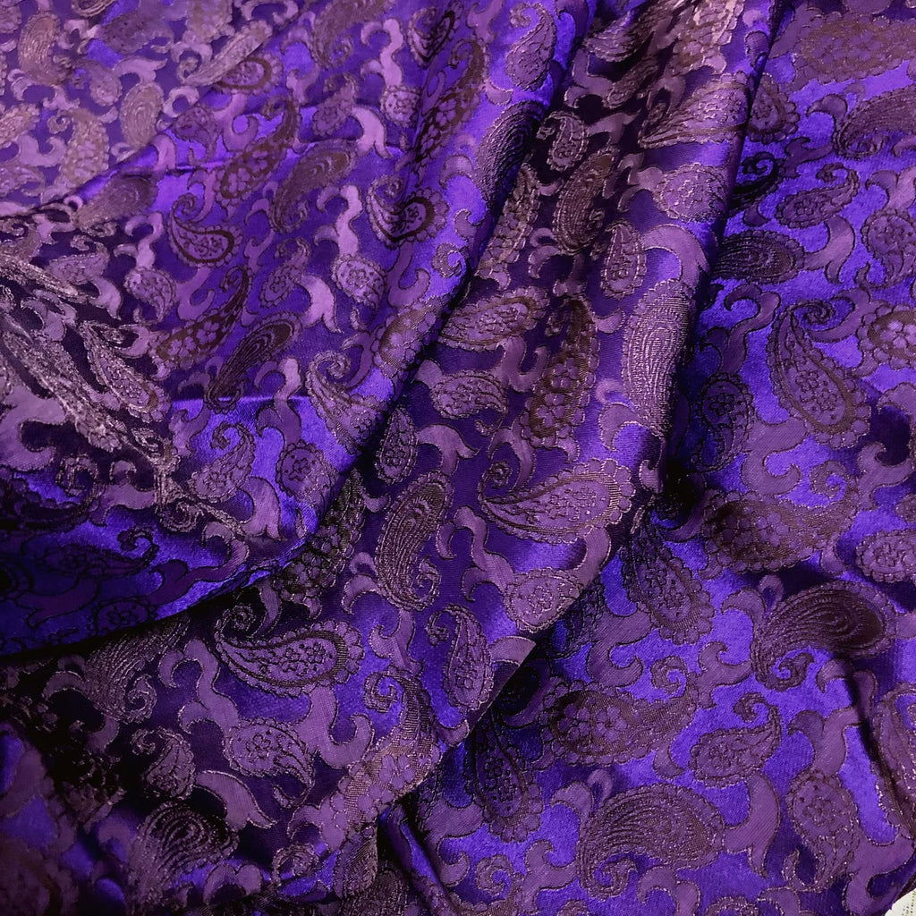 Mulberry Motif Silk Fabric – Purple Natural Silk for Dressmaking