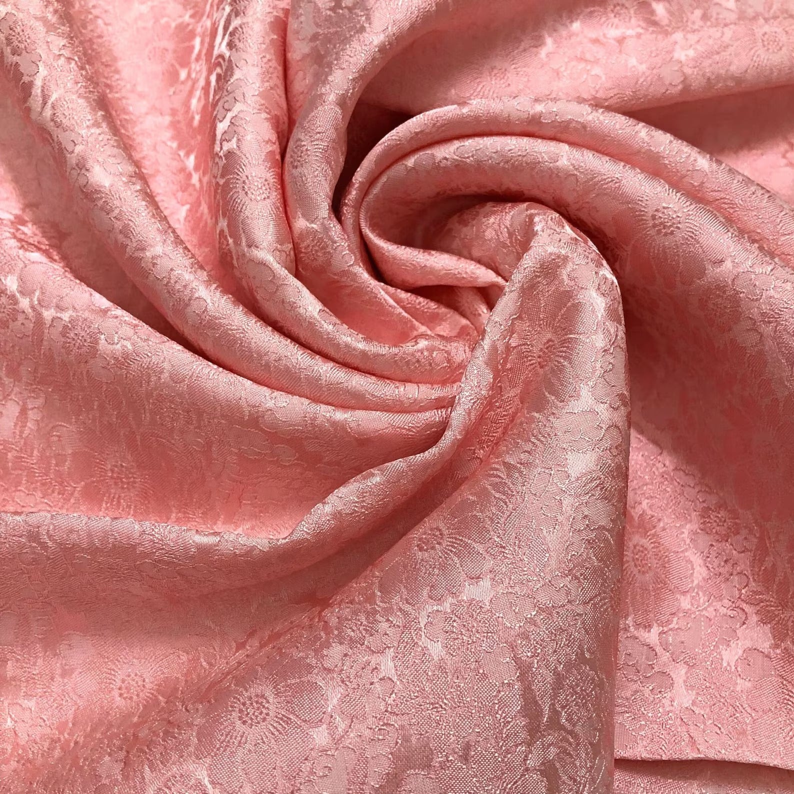 Pink Chrysanthemum Mulberry Silk Fabric – Handwoven Vietnam