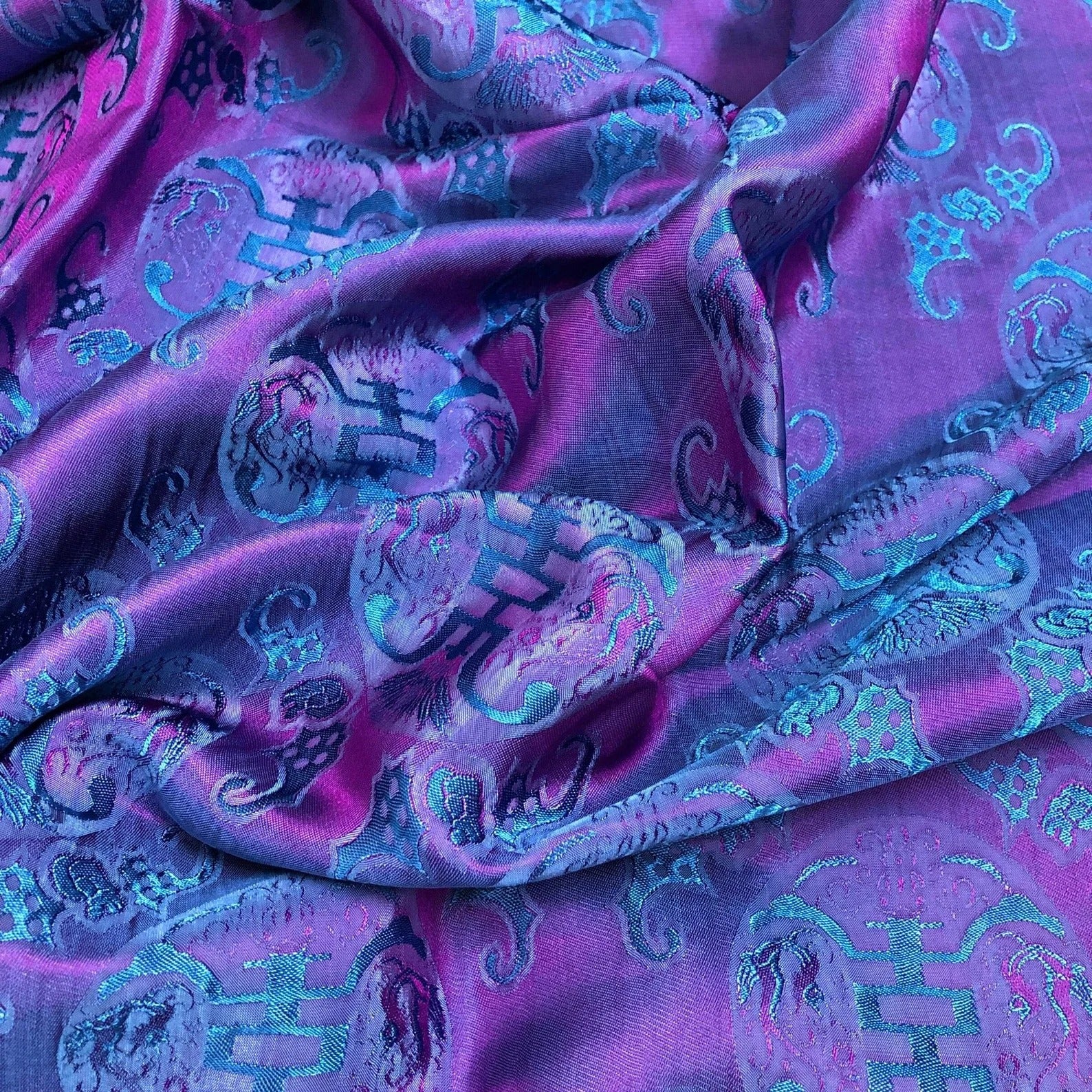 Pure Mulberry Silk Pattern Fabric by the Yard – Handwoven Vietnam