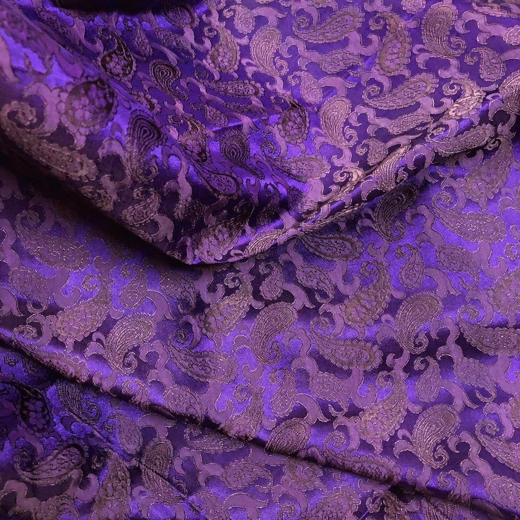 Mulberry Motif Silk Fabric – Purple Natural Silk for Dressmaking