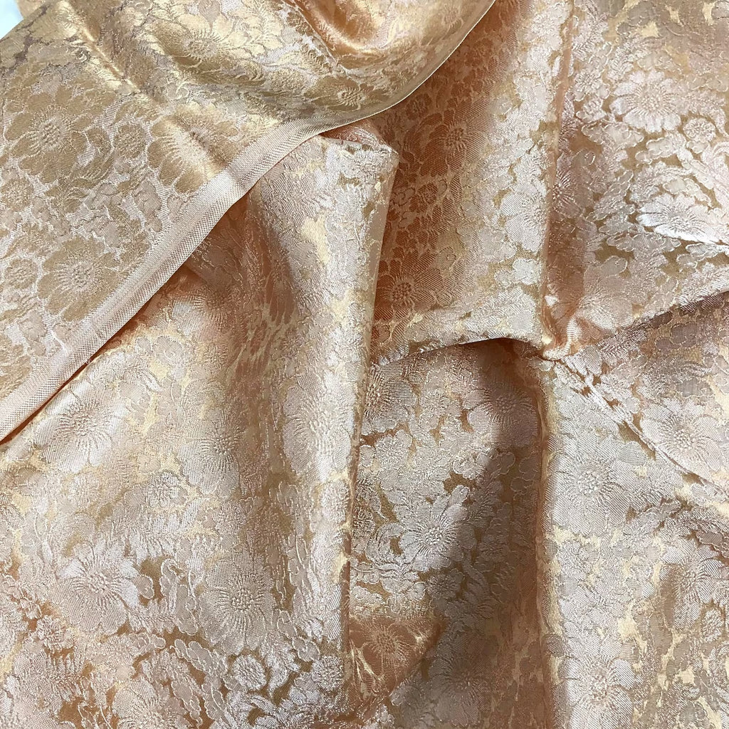 Chrysanthemum Mulberry Silk Fabric by the Yard – Handwoven Vietnam