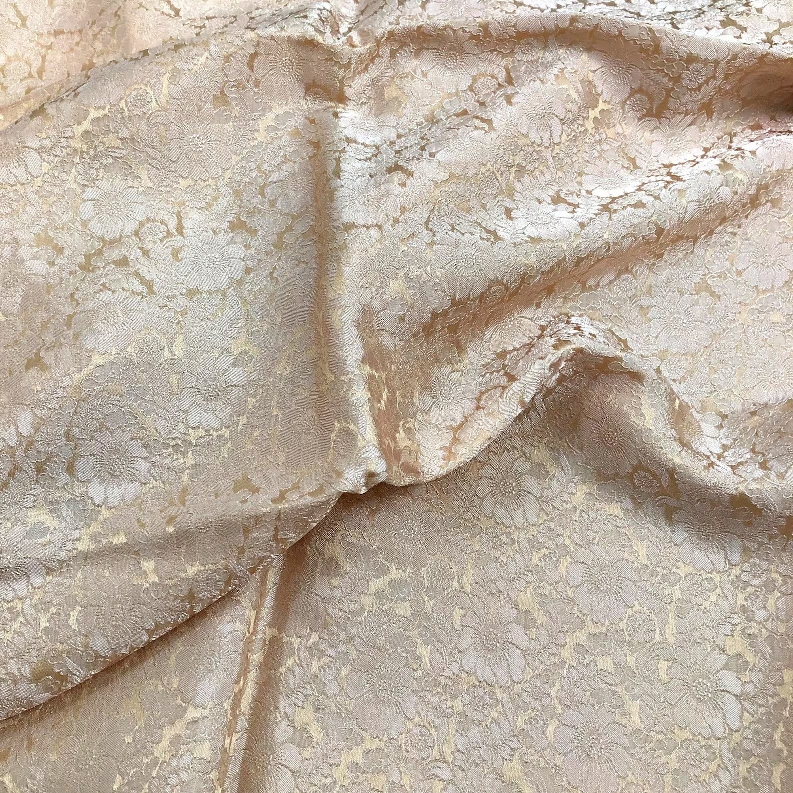 Chrysanthemum Mulberry Silk Fabric by the Yard – Handwoven Vietnam